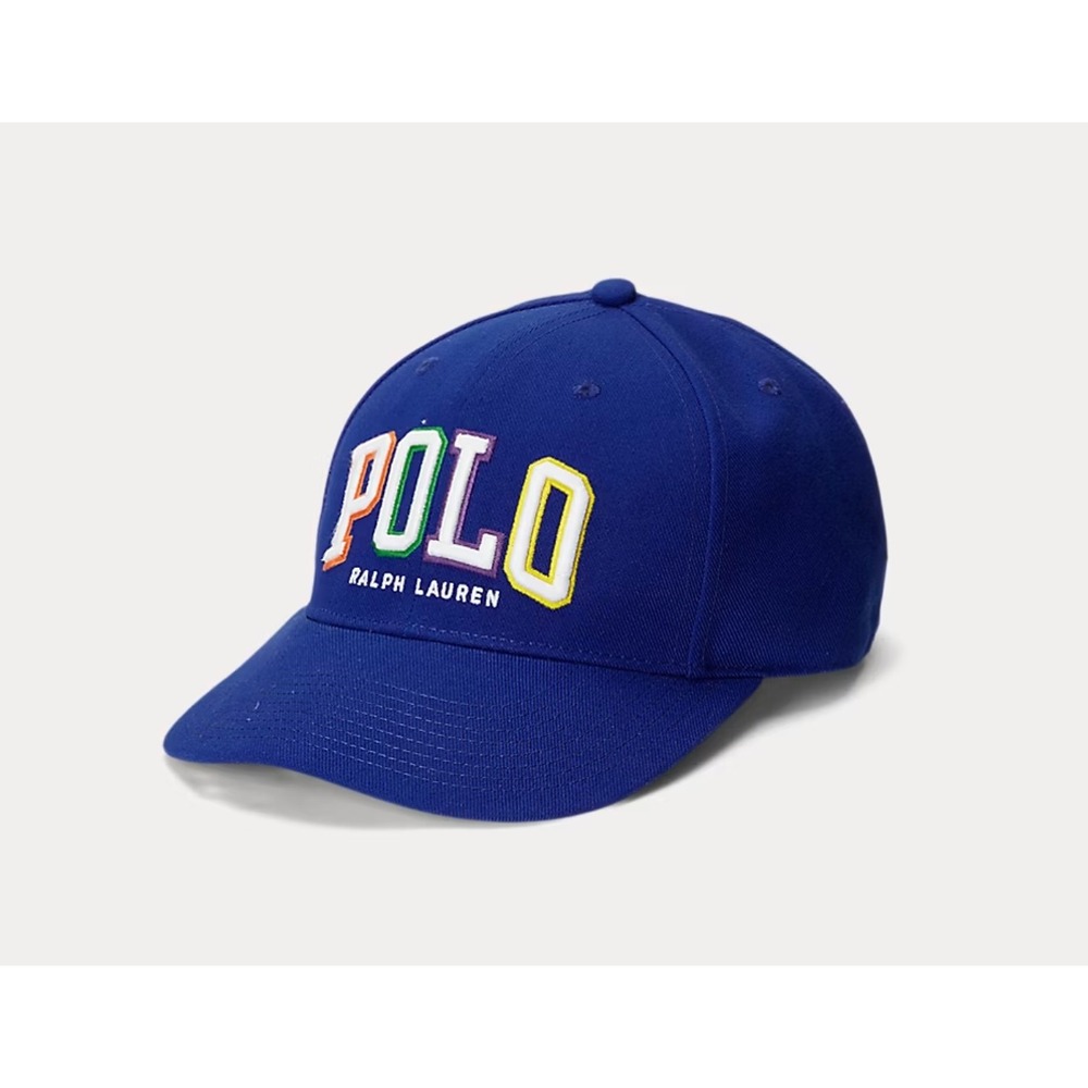 Polo Ralph Lauren Mens Royal Blue Multi Color Logo Snapback Hat Flat Brim Cap